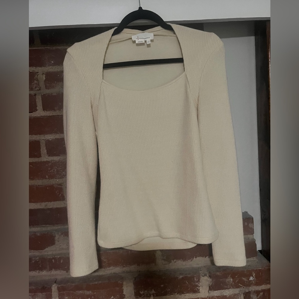 Anthropologie Square Neck Ribbed Sweater